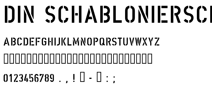 DIN Schablonierschrift font